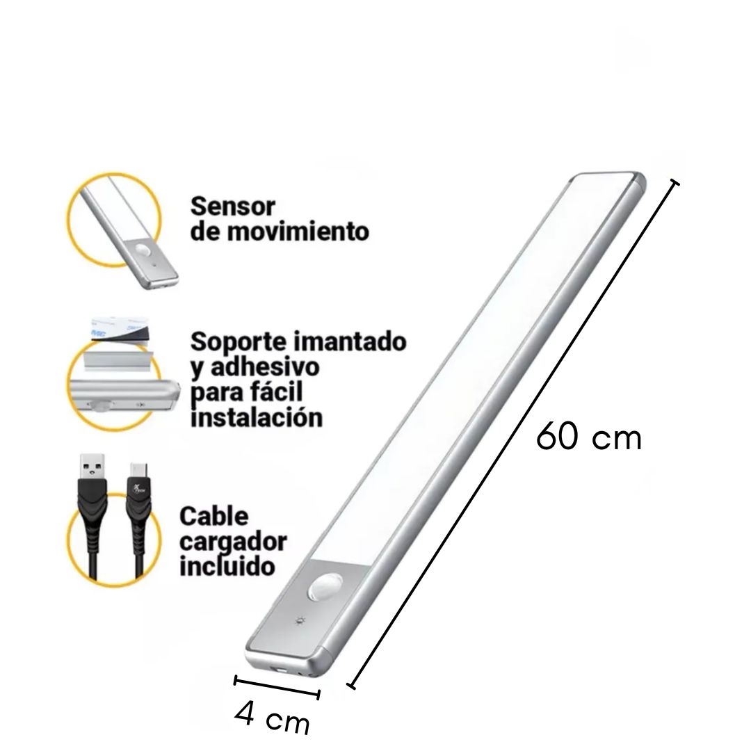 Barra de luz LED 60cm c/sensor de mov. Imantada - Imagen 2