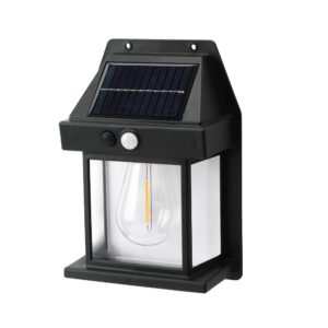 Lámpara Farol Solar con Sensor de Movimiento - Luz Cálida (Modelo KQ-D04)