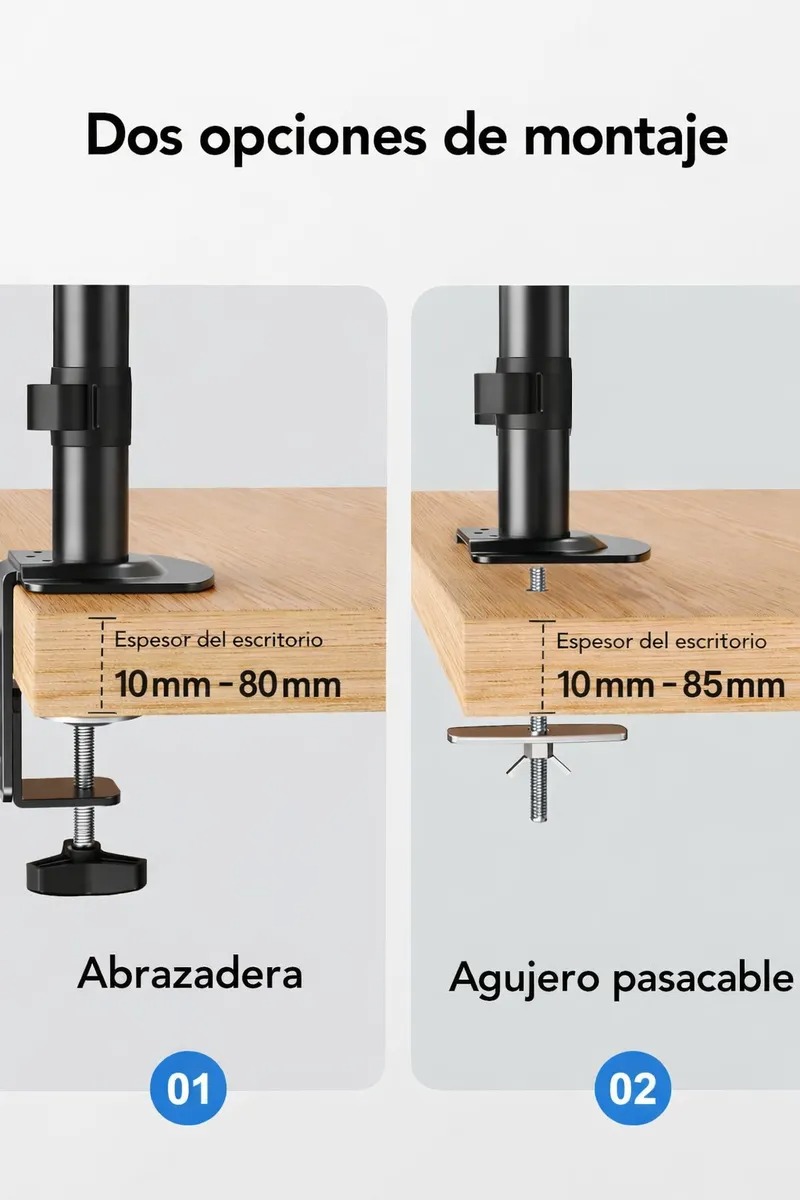 Soporte Doble para Monitor - Brazo Articulado Hidráulico (Modelo ZJ-K7901) - Imagen 3