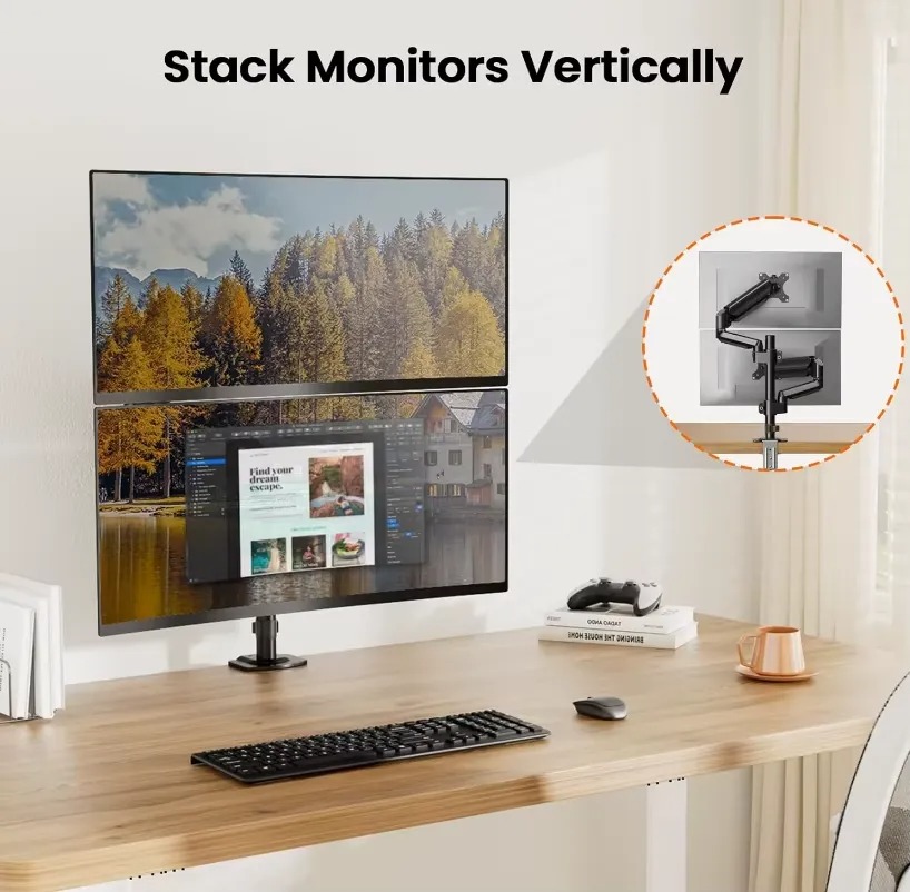 Soporte Doble para Monitor - Brazo Articulado Hidráulico (Modelo ZJ-K7901) - Imagen 7