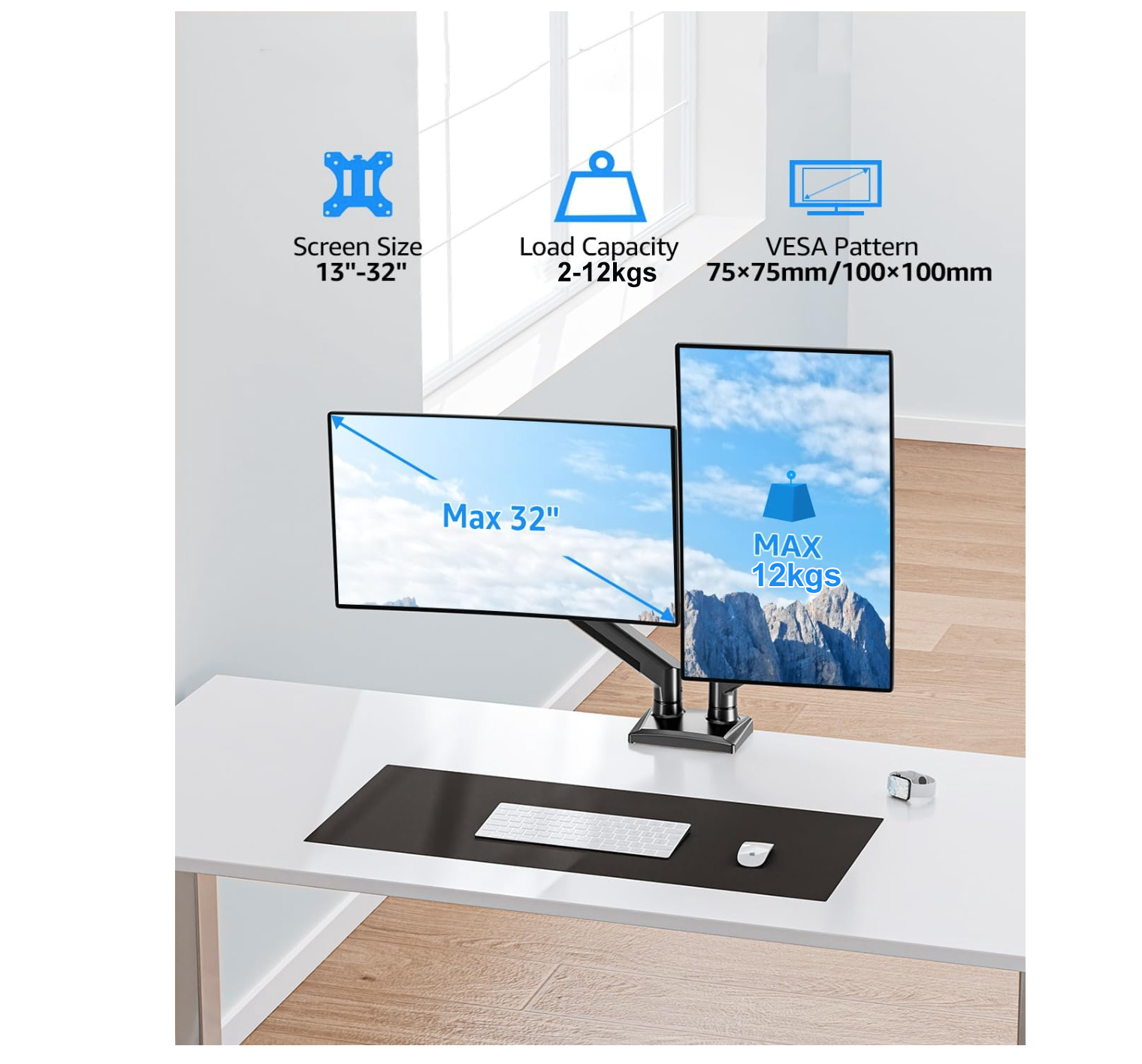 Soporte Doble para Monitor - Brazo Articulado Hidráulico (Modelo ZJ-K7901) - Imagen 6